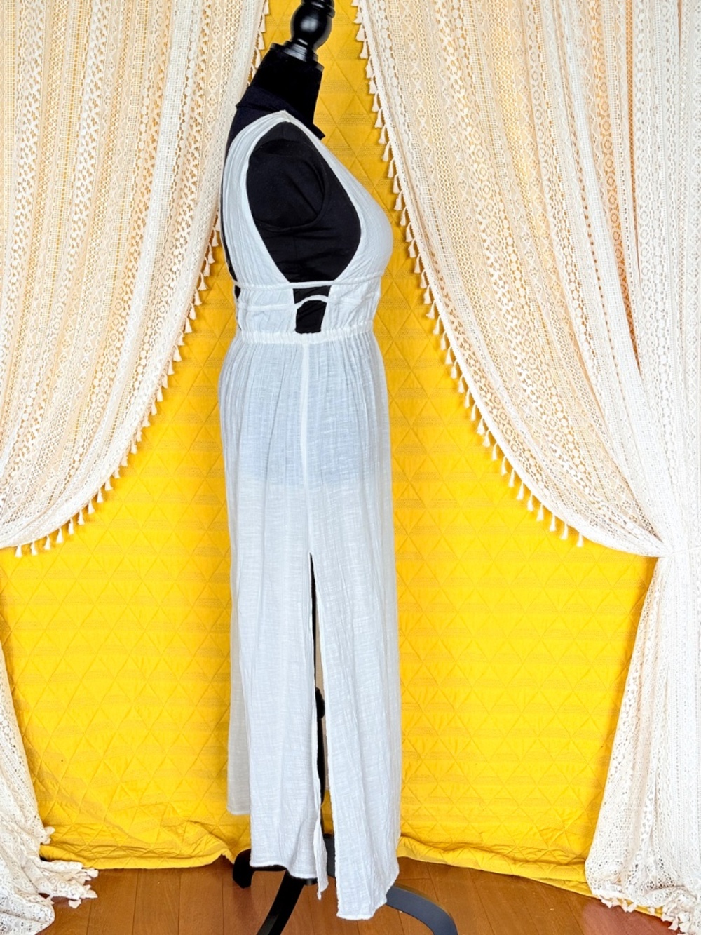 Ethereal White Gauzy Goddess Maxi Dress L*Space Kira Coverup Resortwear Sz S - Picture 9 of 15